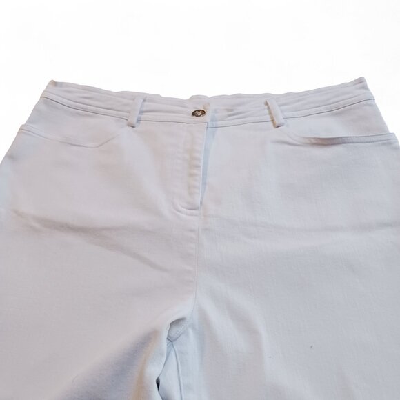 Mode de Vie Womens White Cropped Jeans Sz 12 Split Hem Stretch Denim Pants - Picture 6 of 14